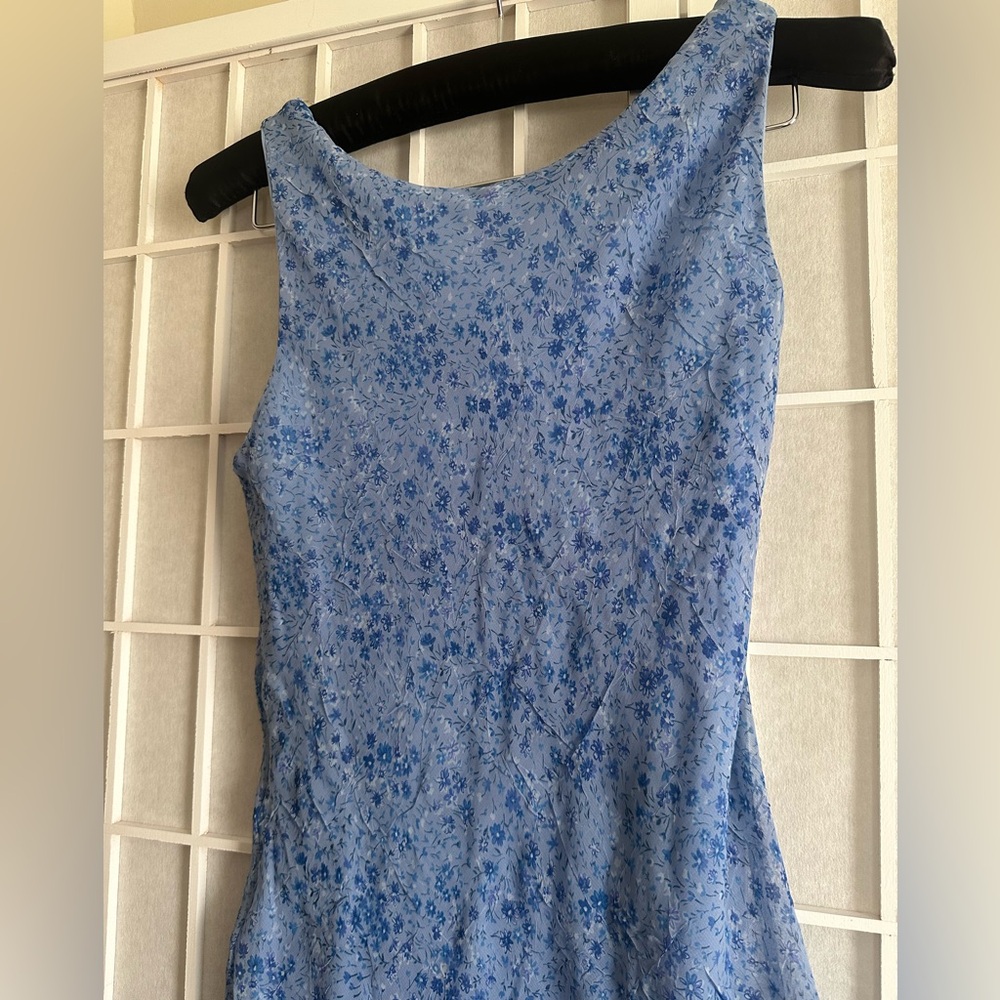 Vintage Blue Floral Dress - Picture 2 of 5